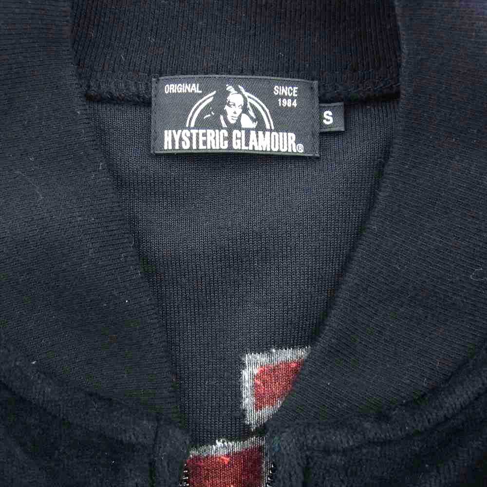 HYSTERIC GLAMOUR ヒステリックグラマー 02183CJ02 8BALL STMB 8ボール ジャカード ベロア フルジップ ブルゾン ブラック系 S【中古】