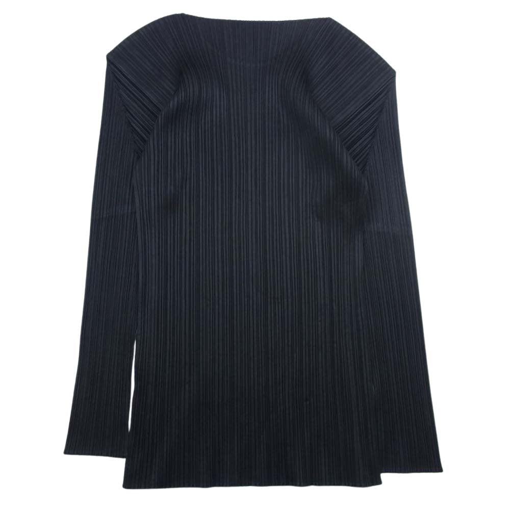 PLEATS PLEASE プリーツプリーズ イッセイミヤケ PP04-JK602 プリーツ加工 ロング カットソー ブラック 長袖 ブラック系 3【美品】【中古】