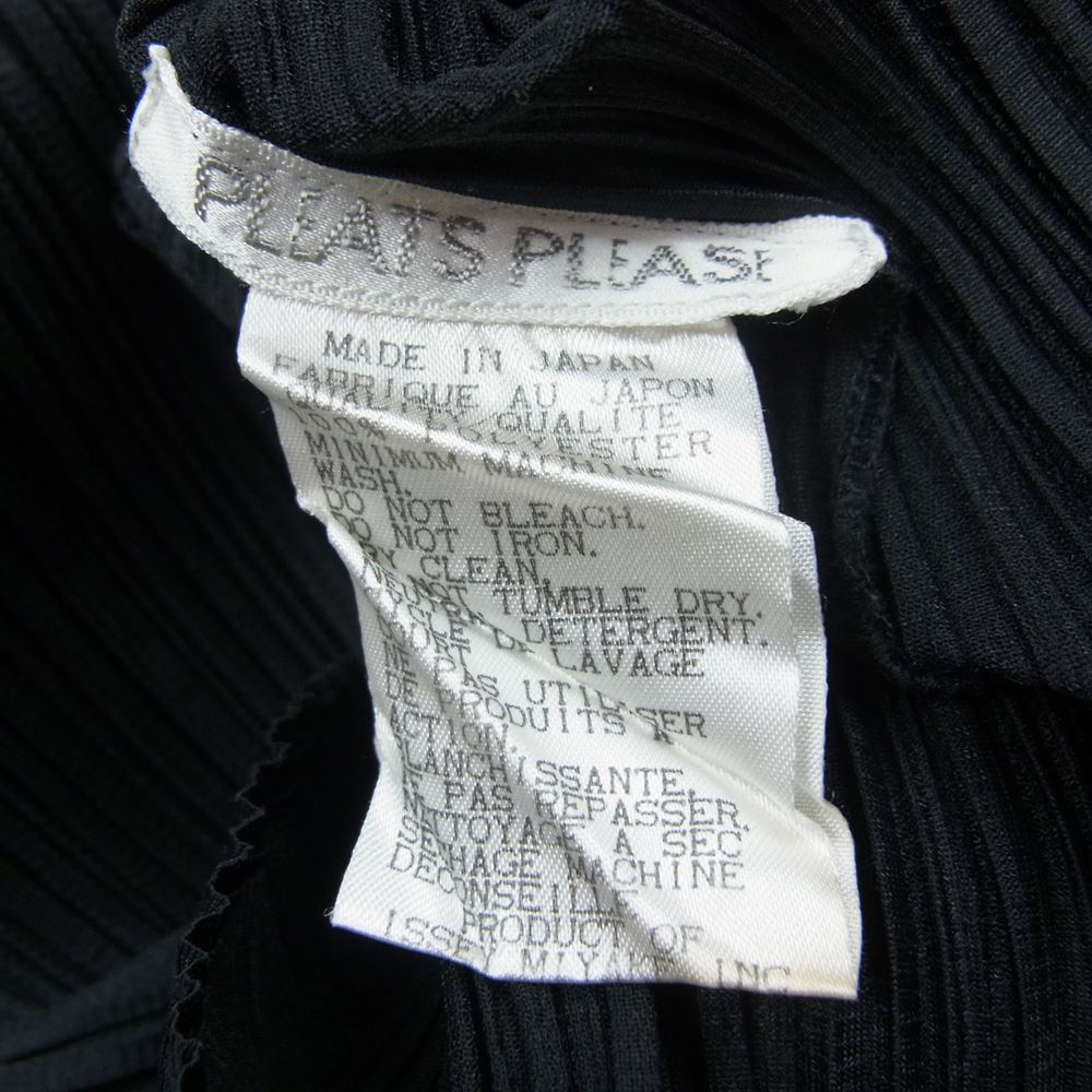 PLEATS PLEASE プリーツプリーズ イッセイミヤケ PP04-JK602 プリーツ加工 ロング カットソー ブラック 長袖 ブラック系 3【美品】【中古】