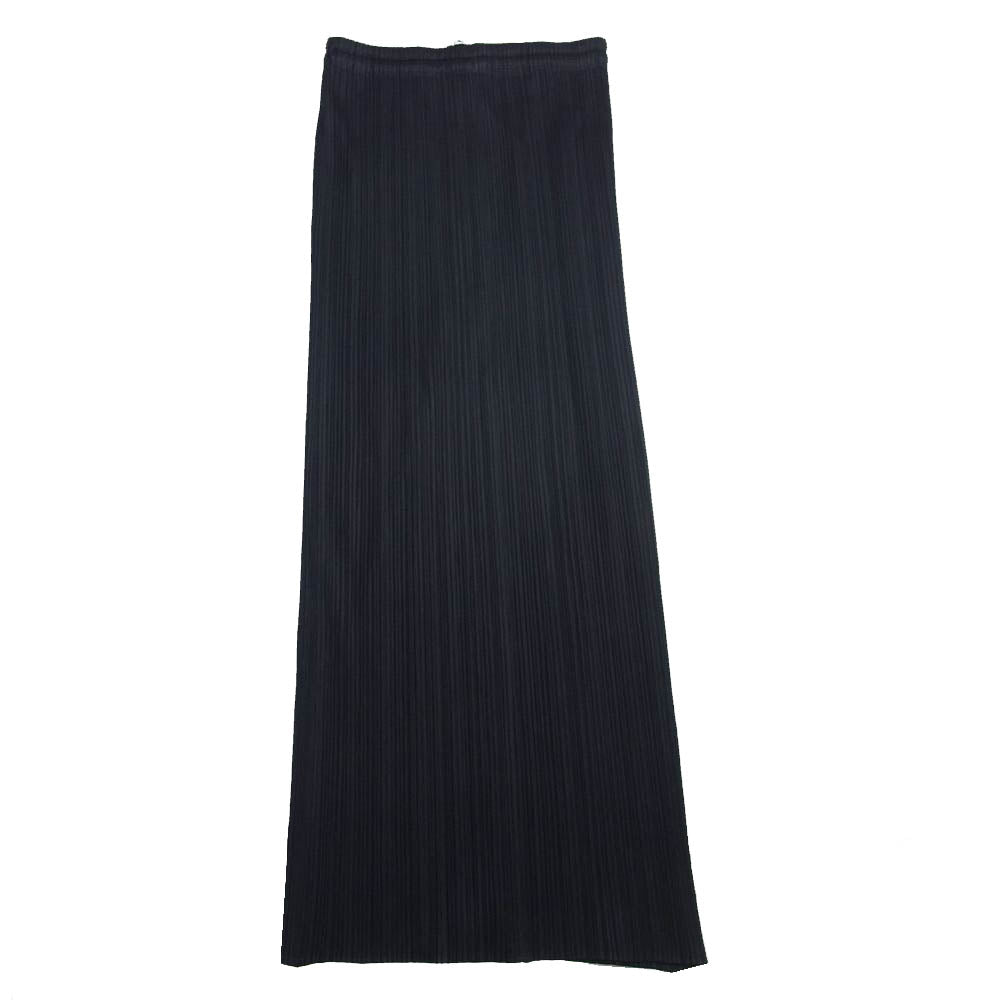 PLEATS PLEASE プリーツプリーズ イッセイミヤケ PP04-JG370 プリーツ加工 フロントジップ ロング スカート ブラック ブラック系 1【美品】【中古】