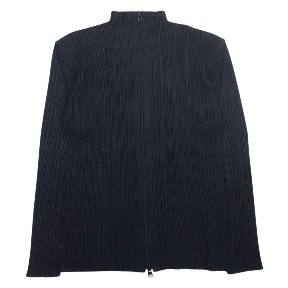 PLEATS PLEASE プリーツプリーズ イッセイミヤケ PP04-JD351 プリーツ加工 ボトルネック ジップ カーディガン ジャケット ブラック系 3【中古】