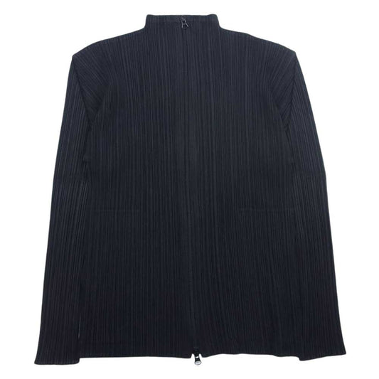 PLEATS PLEASE プリーツプリーズ イッセイミヤケ PP04-JD351 プリーツ加工 ボトルネック ジップ カーディガン ジャケット ブラック系 3【中古】
