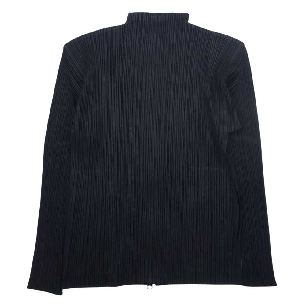 PLEATS PLEASE プリーツプリーズ イッセイミヤケ PP04-JD351 プリーツ加工 ボトルネック ジップ カーディガン ジャケット ブラック系 3【中古】