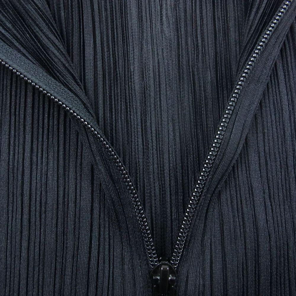 PLEATS PLEASE プリーツプリーズ イッセイミヤケ PP04-JD351 プリーツ加工 ボトルネック ジップ カーディガン ジャケット ブラック系 3【中古】