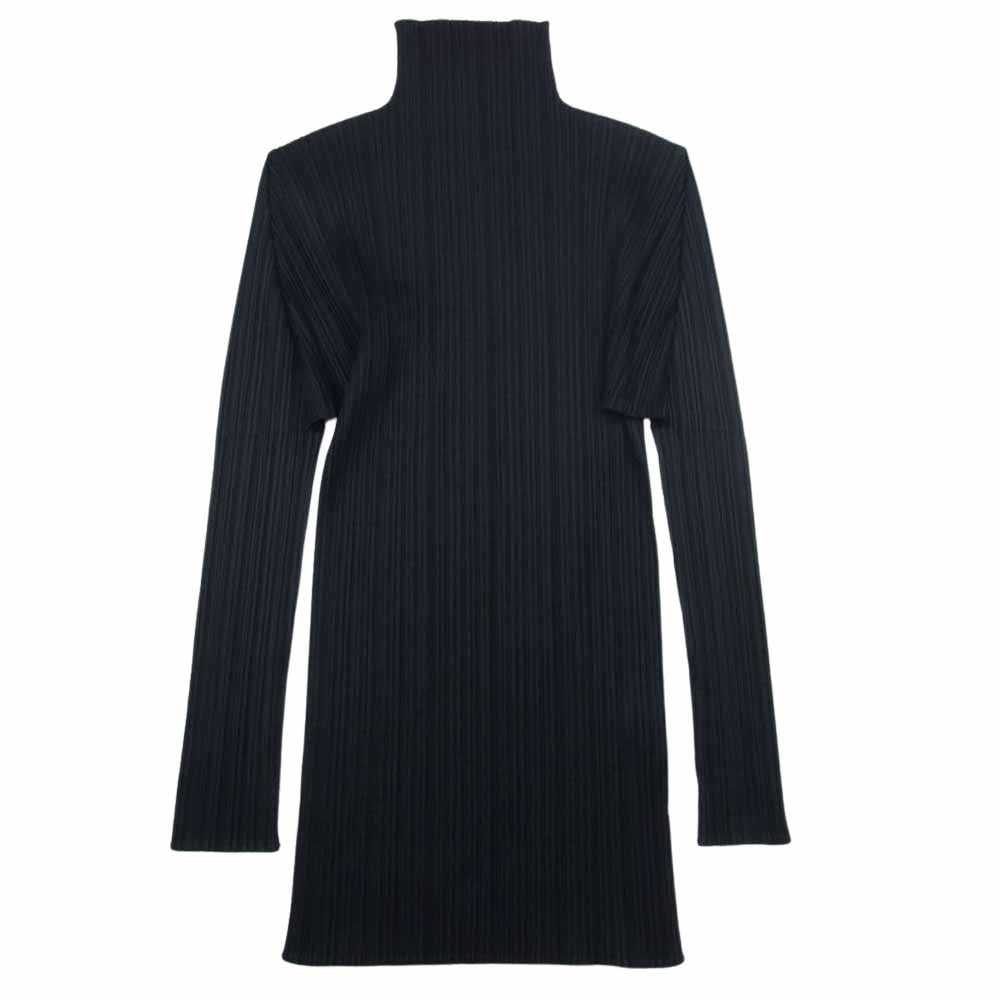PLEATS PLEASE プリーツプリーズ イッセイミヤケ PP04-JK604 プリーツ加工 ロング ボトルネック カットソー  ブラック ブラック系 3【美品】【中古】