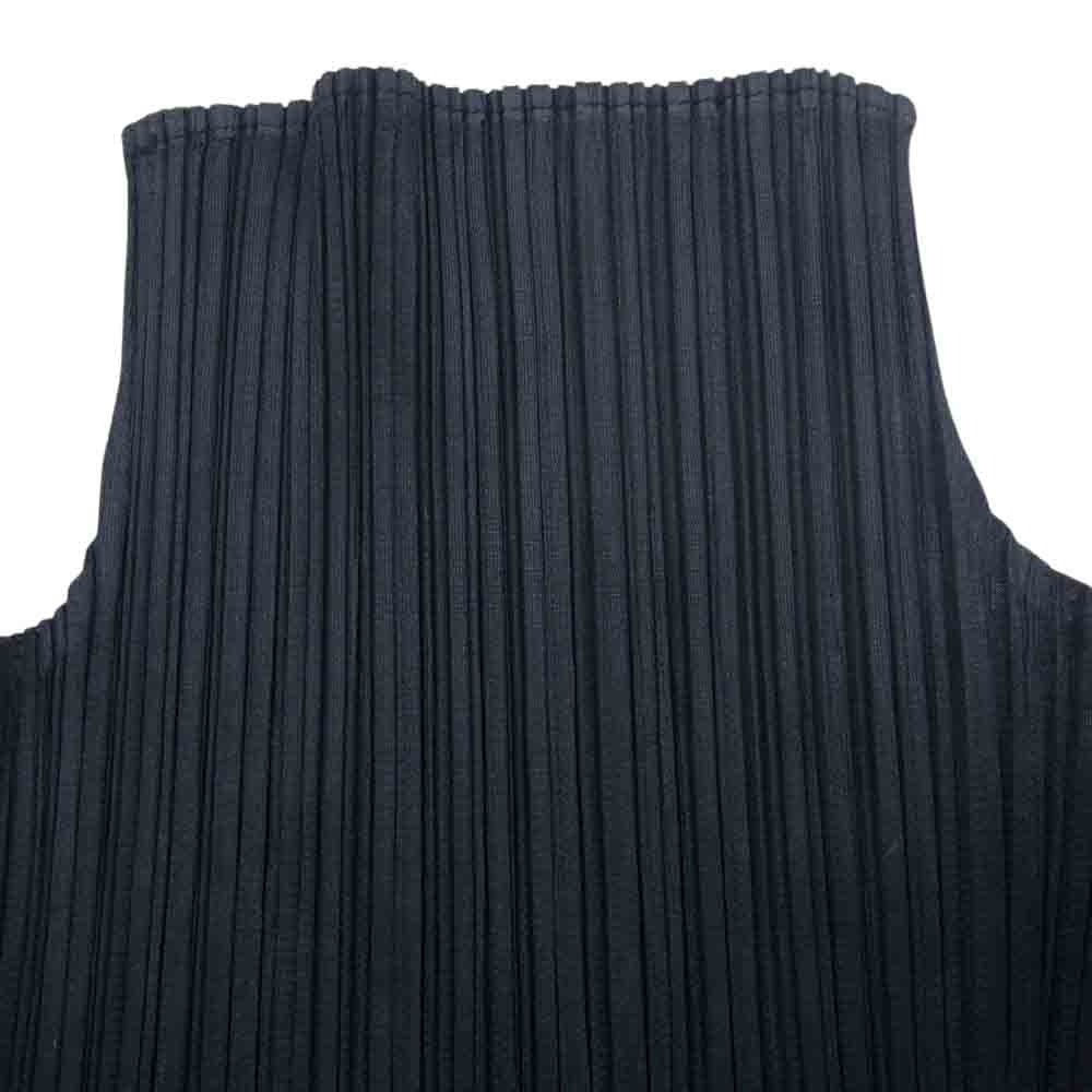 PLEATS PLEASE プリーツプリーズ イッセイミヤケ PP04-JK604 プリーツ加工 ロング ボトルネック カットソー  ブラック ブラック系 3【美品】【中古】