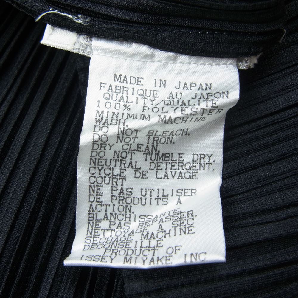 PLEATS PLEASE プリーツプリーズ イッセイミヤケ PP04-JK604 プリーツ加工 ロング ボトルネック カットソー  ブラック ブラック系 3【美品】【中古】