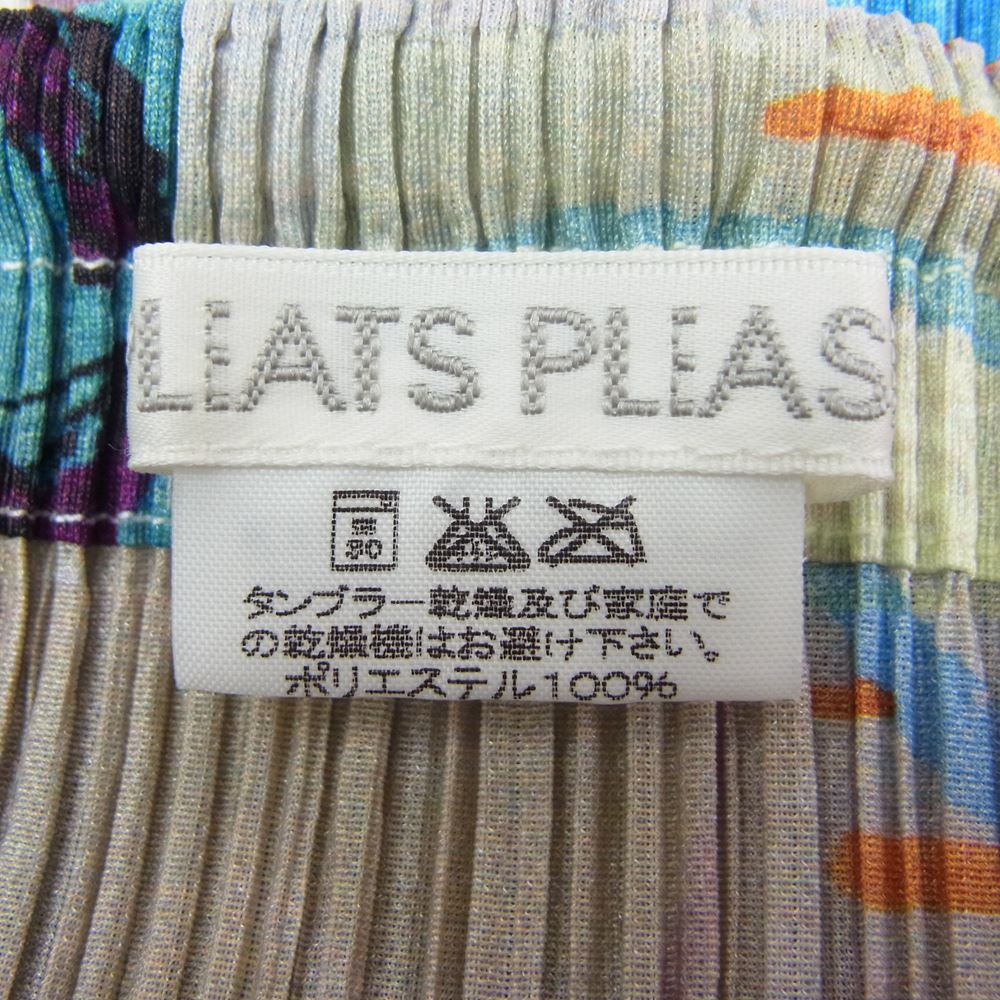 PLEATS PLEASE プリーツプリーズ イッセイミヤケ PP12-JG411 プリーツ加工 イラスト 総柄 プリント スカート マルチカラー系 2【美品】【中古】