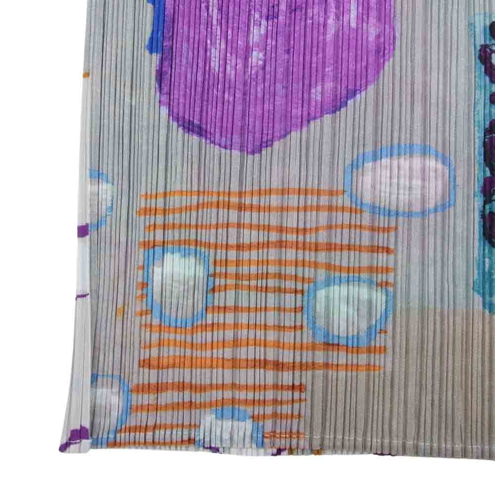 PLEATS PLEASE プリーツプリーズ イッセイミヤケ PP12-JG411 プリーツ加工 イラスト 総柄 プリント スカート マルチカラー系 2【美品】【中古】