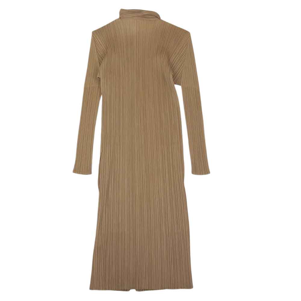 PLEATS PLEASE プリーツプリーズ イッセイミヤケ PP74-JK625 プリーツ加工 ロング シャツ ブラウス ワンピース ベージュ  ベージュ系 3【美品】【中古】