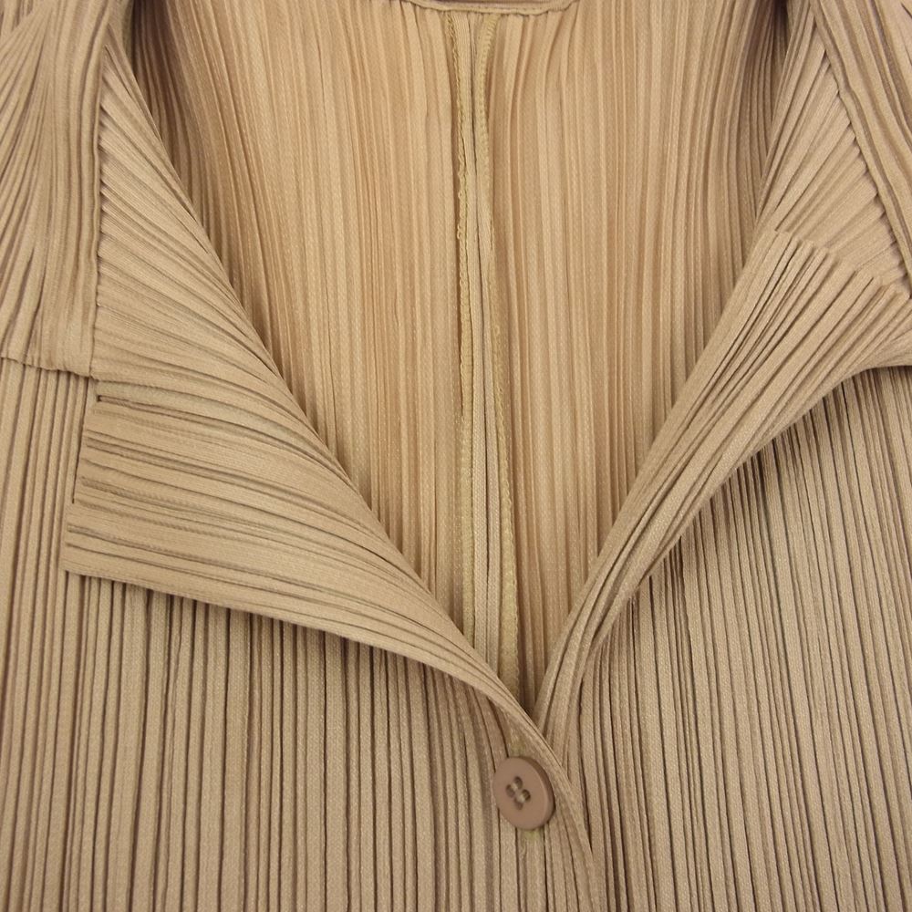 PLEATS PLEASE プリーツプリーズ イッセイミヤケ PP74-JK625 プリーツ加工 ロング シャツ ブラウス ワンピース ベージュ  ベージュ系 3【美品】【中古】