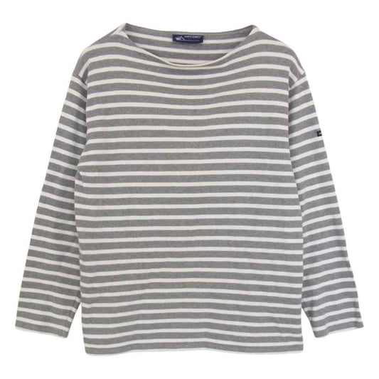 SAINT JAMES セントジェームス OUESSANT BASQUE SHIRT ウエッソン バスクシャツ ボーダー カットソー グレー系 M【中古】