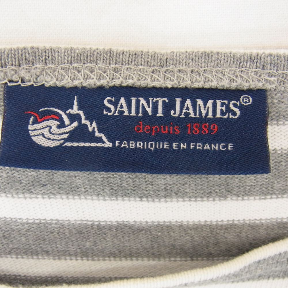 SAINT JAMES セントジェームス OUESSANT BASQUE SHIRT ウエッソン バスクシャツ ボーダー カットソー グレー系 M【中古】