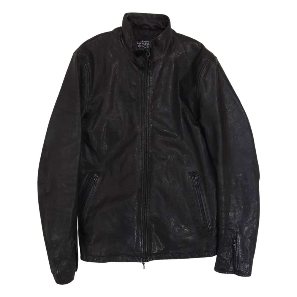 nano universe ナノユニバース ゴートスキン シングル スタンドカラー ライダース ジャケット ブラック系 S【中古】