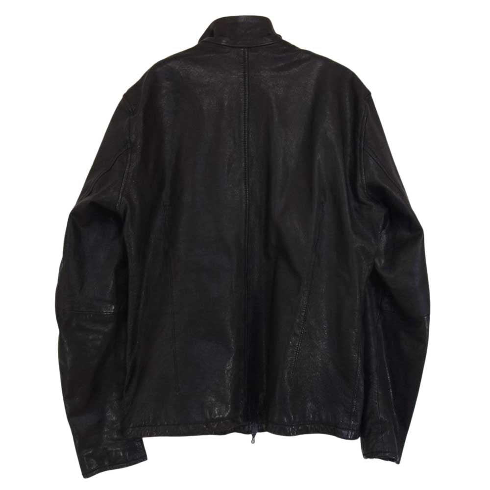 nano universe ナノユニバース ゴートスキン シングル スタンドカラー ライダース ジャケット ブラック系 S【中古】