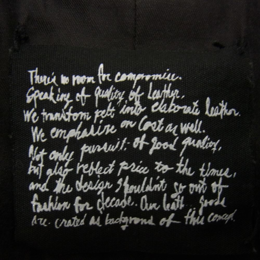 nano universe ナノユニバース ゴートスキン シングル スタンドカラー ライダース ジャケット ブラック系 S【中古】