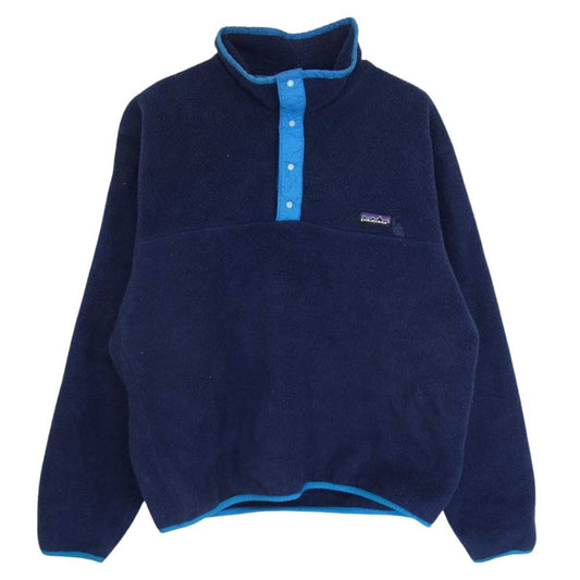 patagonia パタゴニア 25521 80s 90s USA製 シンチラ スナップ T フリース プルオーバー ネイビー系 M【中古】