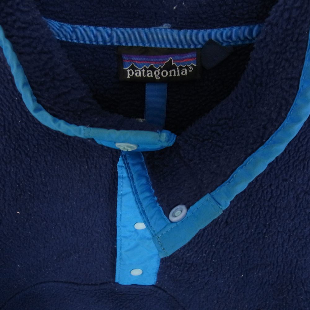 patagonia パタゴニア 25521 80s 90s USA製 シンチラ スナップ T フリース プルオーバー ネイビー系 M【中古】