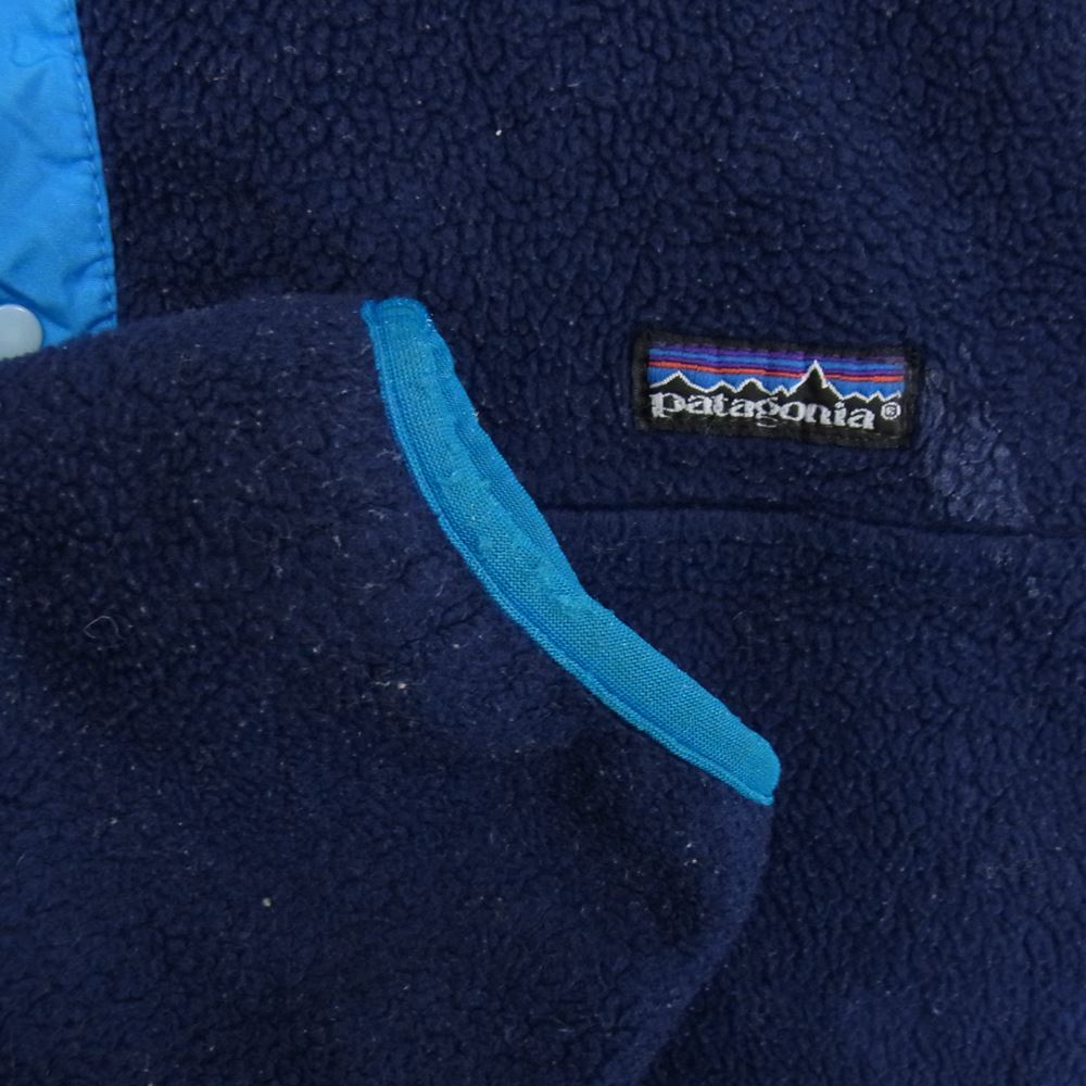 patagonia パタゴニア 25521 80s 90s USA製 シンチラ スナップ T フリース プルオーバー ネイビー系 M【中古】
