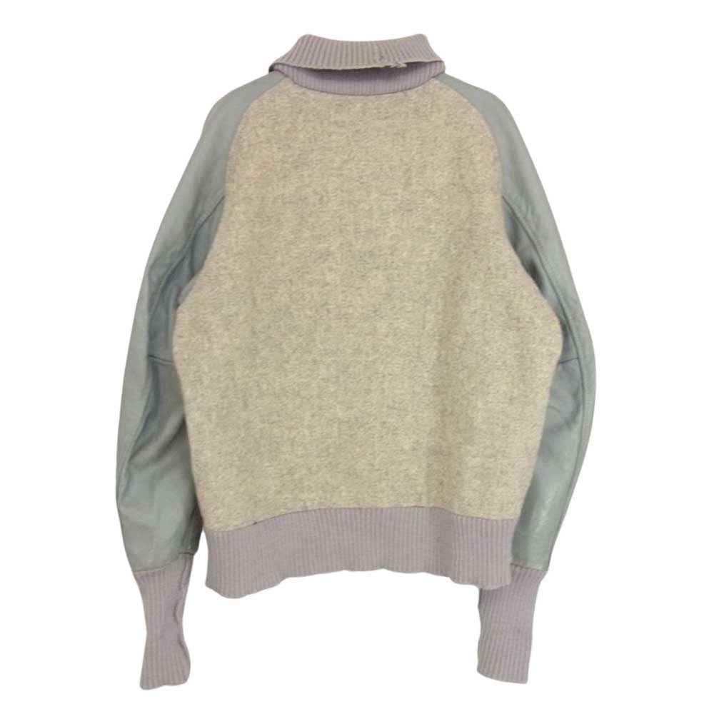 スクーカム ジップアップ 袖レザー スタジャン グレー系 38【中古】