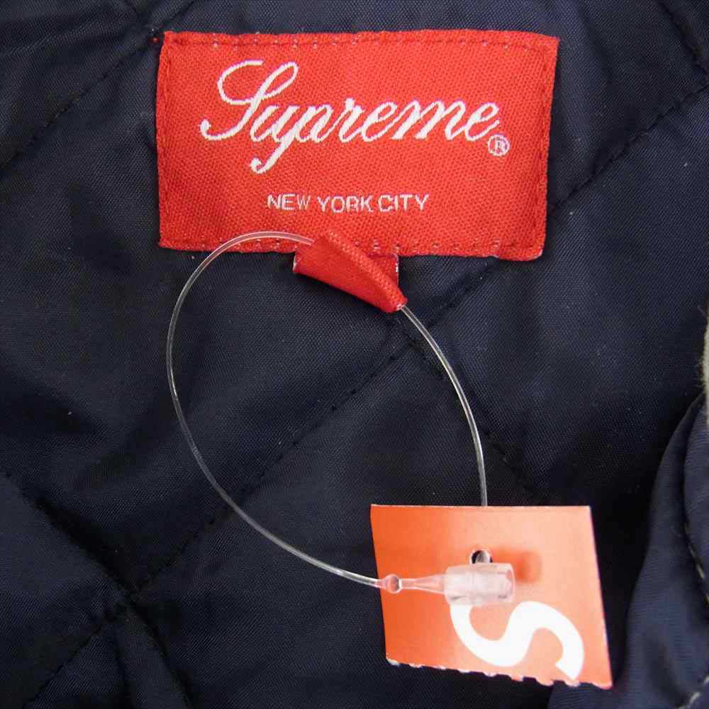 Supreme シュプリーム 22AW Fleece Hooded Denim Shirt シュプリーム フリースフーデットデニムシャツ プルオーバーパーカー ロゴ刺繍 中綿ジャケット インディゴブルー系 グレー系 S【中古】