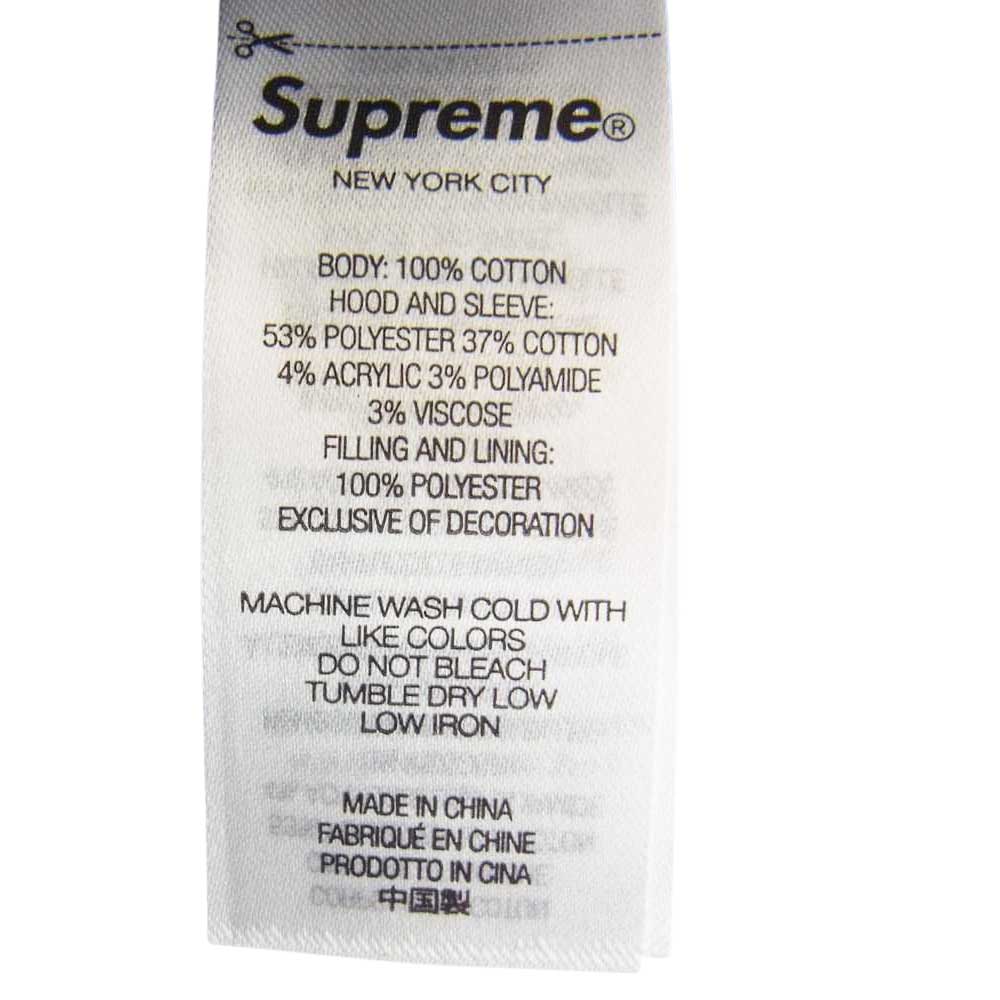 Supreme シュプリーム 22AW Fleece Hooded Denim Shirt シュプリーム フリースフーデットデニムシャツ プルオーバーパーカー ロゴ刺繍 中綿ジャケット インディゴブルー系 グレー系 S【中古】