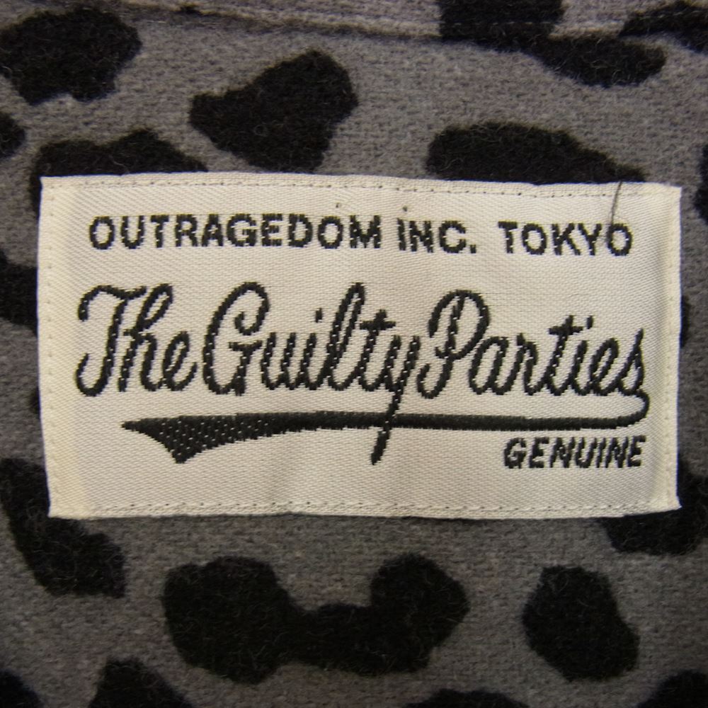 WACKO MARIA ワコマリア 20AW LEOPARD WOOL OPEN COLLAR SHIRT ウール オープンカラー レオパード 長袖 シャツ グレー系 L【中古】