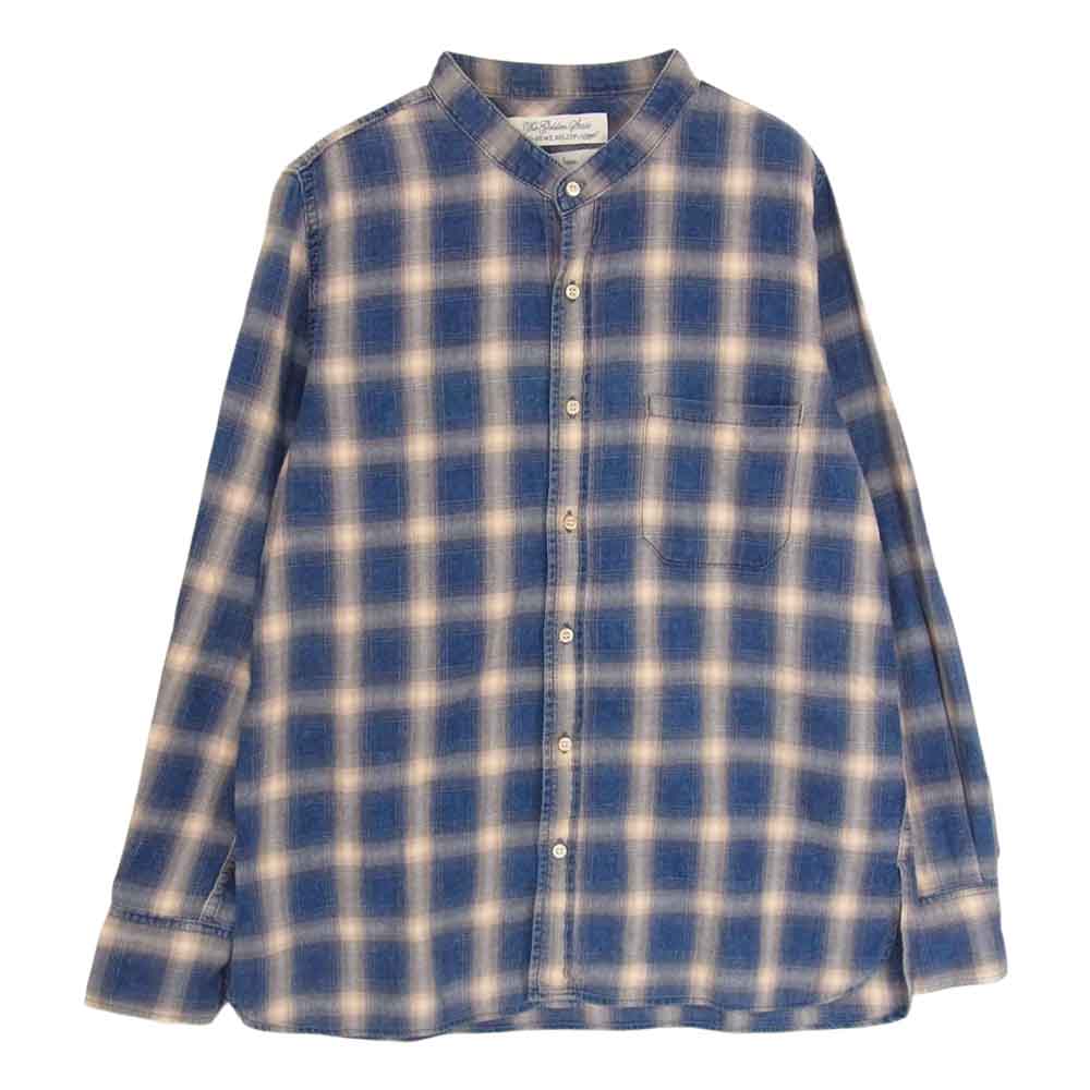 REMI RELIEF レミレリーフ スタンドカラー チェック シャツ ブルー系 S【中古】