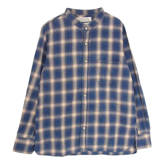 REMI RELIEF レミレリーフ スタンドカラー チェック シャツ ブルー系 S【中古】