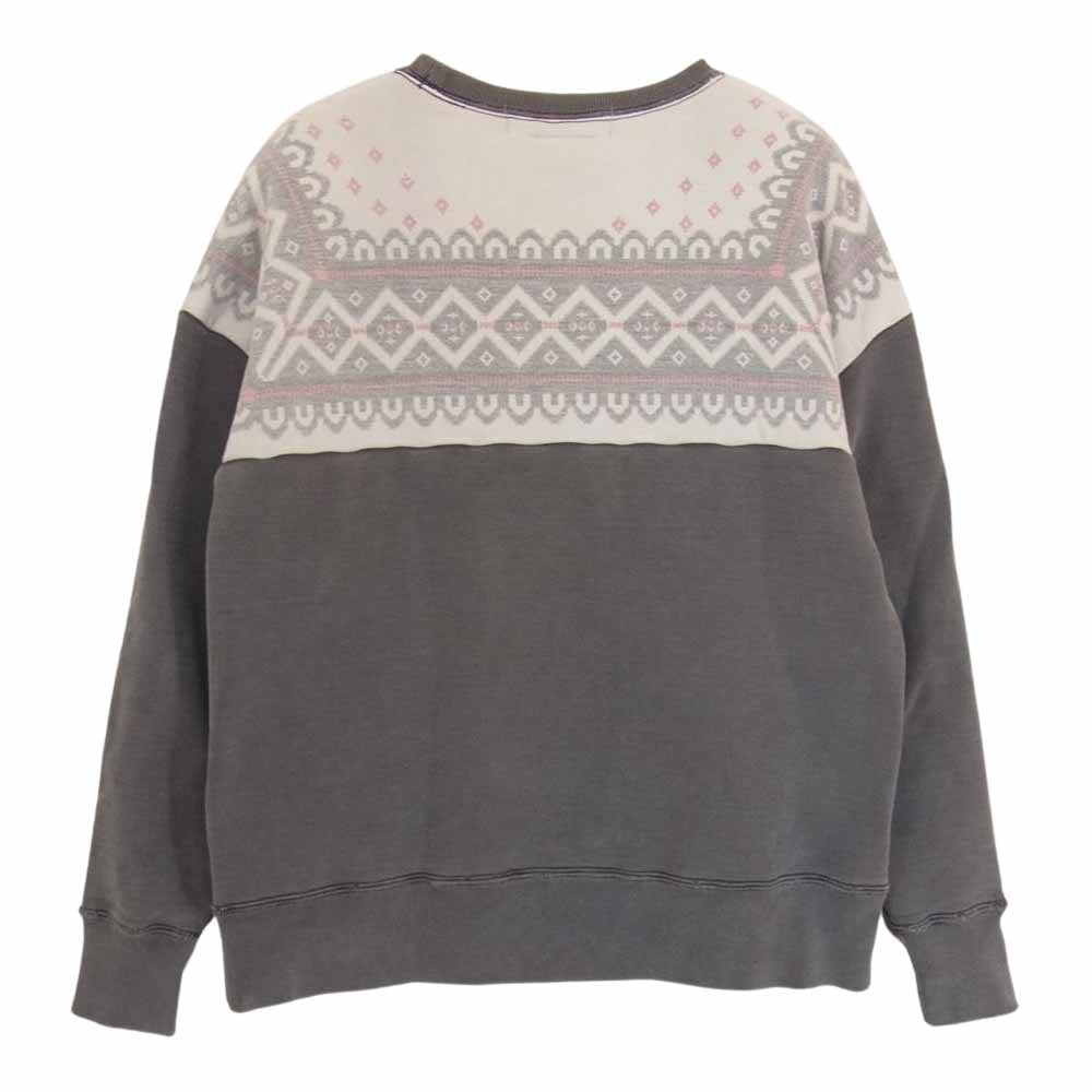 REMI RELIEF レミレリーフ 雪柄 クルーネック スウェット グレー系 XS【中古】