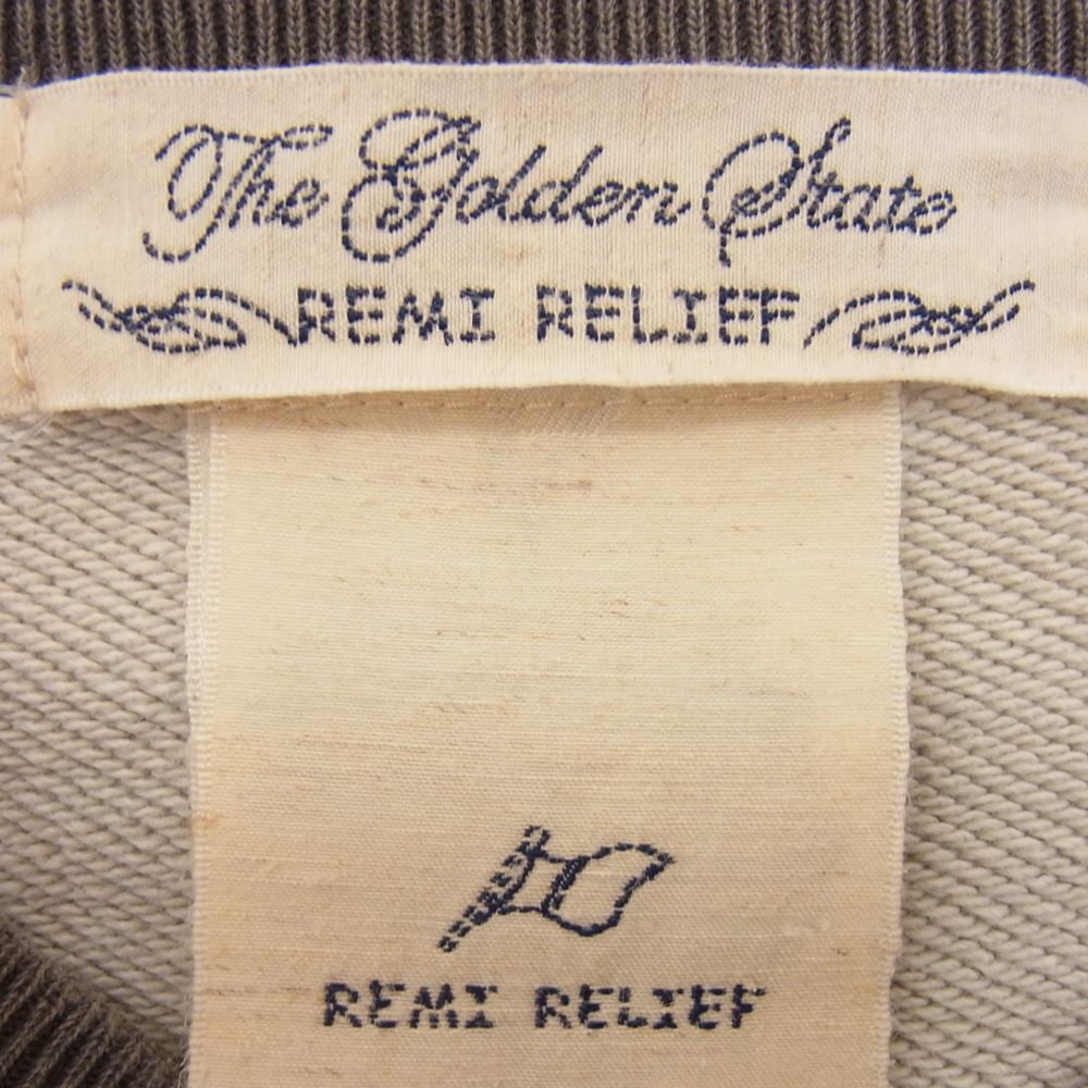 REMI RELIEF レミレリーフ 雪柄 クルーネック スウェット グレー系 XS【中古】