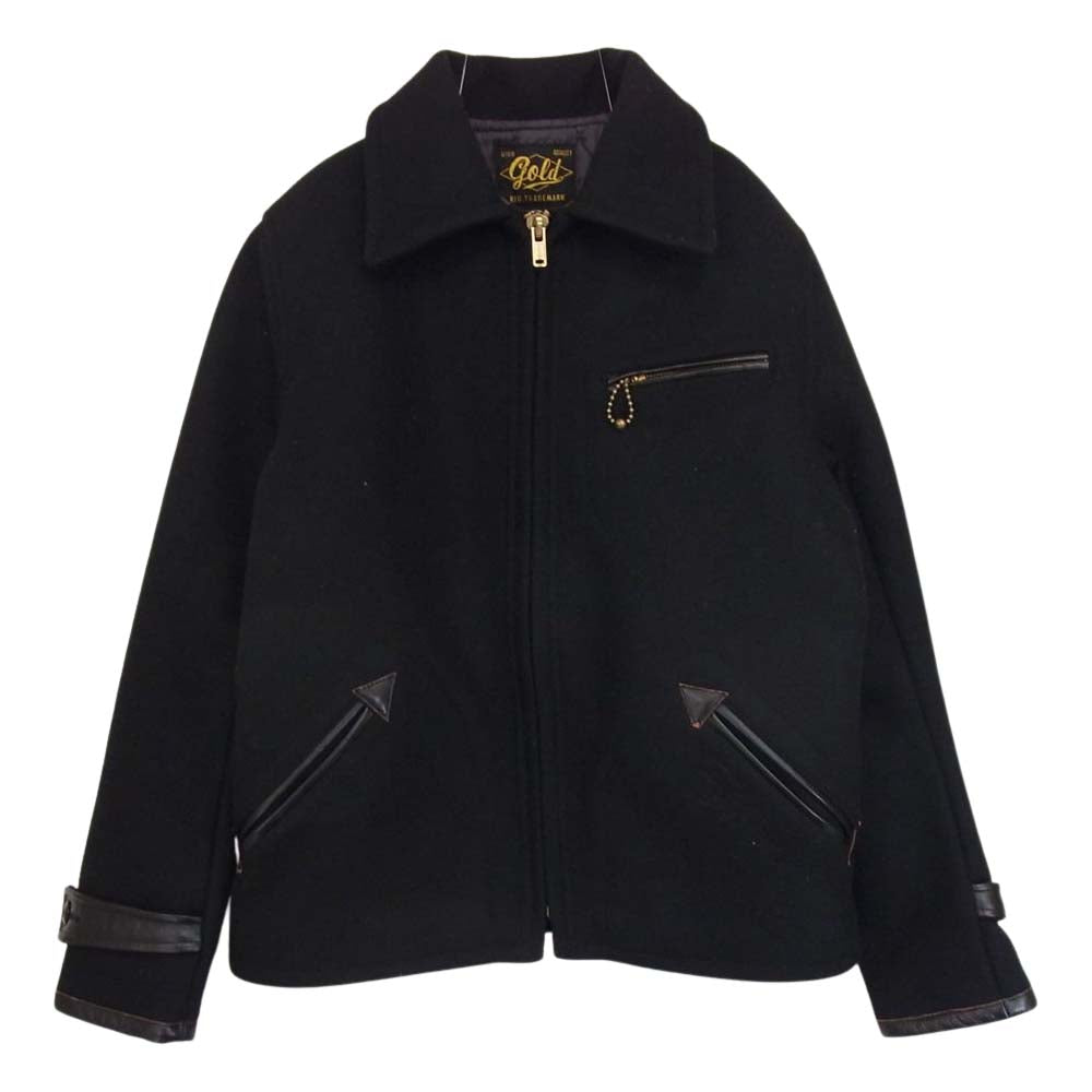 東洋エンタープライズ GOLD ゴールド WOOL MELTON SPORTS JACKET ウール メルトン スポーツ ジャケット ブラック系 38【中古】