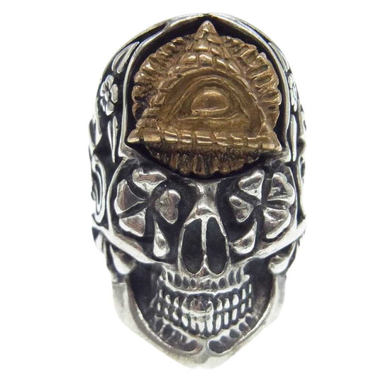 BILL WALL LEATHER ビルウォールレザー Jeff Decker BLUE EYED DEVILS RING ブルー アイド デビルズ リング シルバー系 ゴールド系 18号【中古】