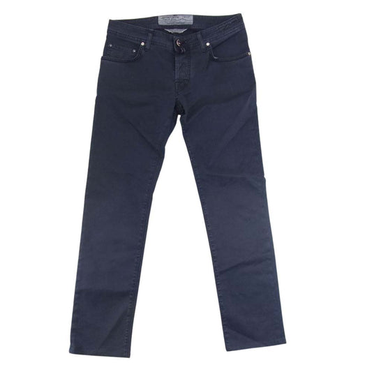 JACOB COHEN ヤコブコーエン STYLE 622 ハラコパッチ ボタンフライ 5ポケット ストレッチ スリム スキニー デニムパンツ ネイビー系 30【中古】