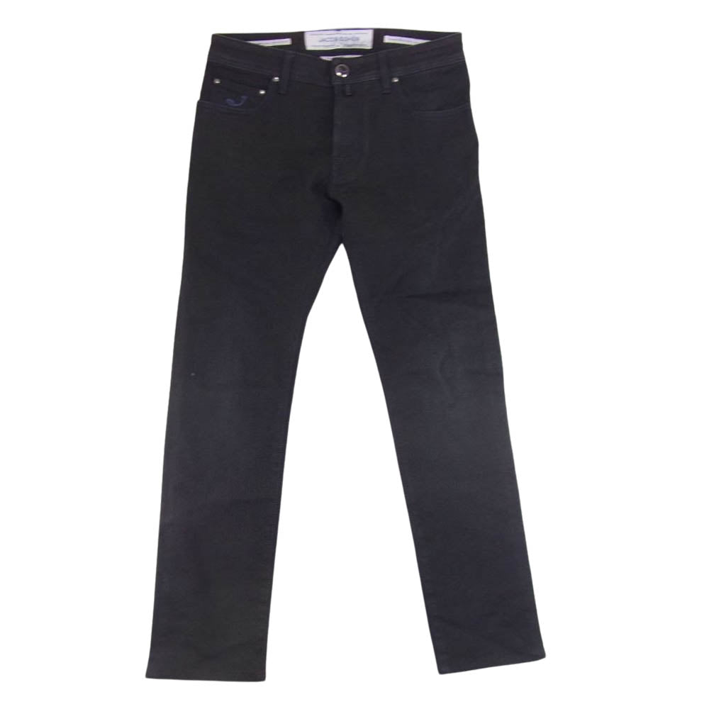 JACOB COHEN ヤコブコーエン STYLE 688 ハラコパッチ ボタンフライ 5ポケット ストレッチ デニムパンツ ブラック系 30【中古】