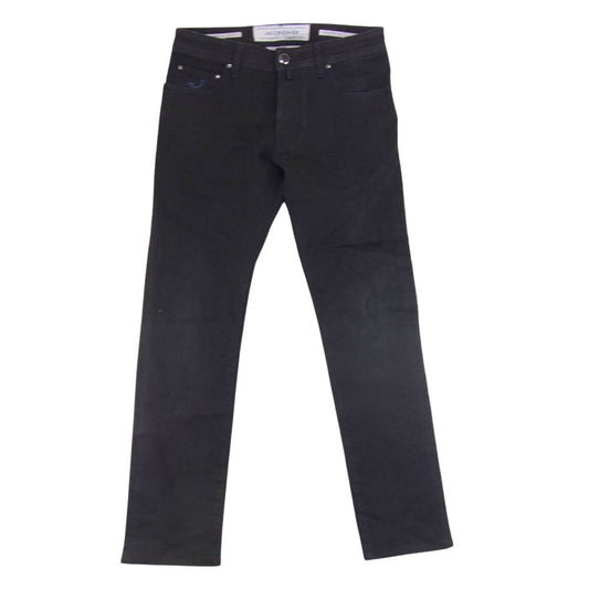 JACOB COHEN ヤコブコーエン STYLE 688 ハラコパッチ ボタンフライ 5ポケット ストレッチ デニムパンツ ブラック系 30【中古】