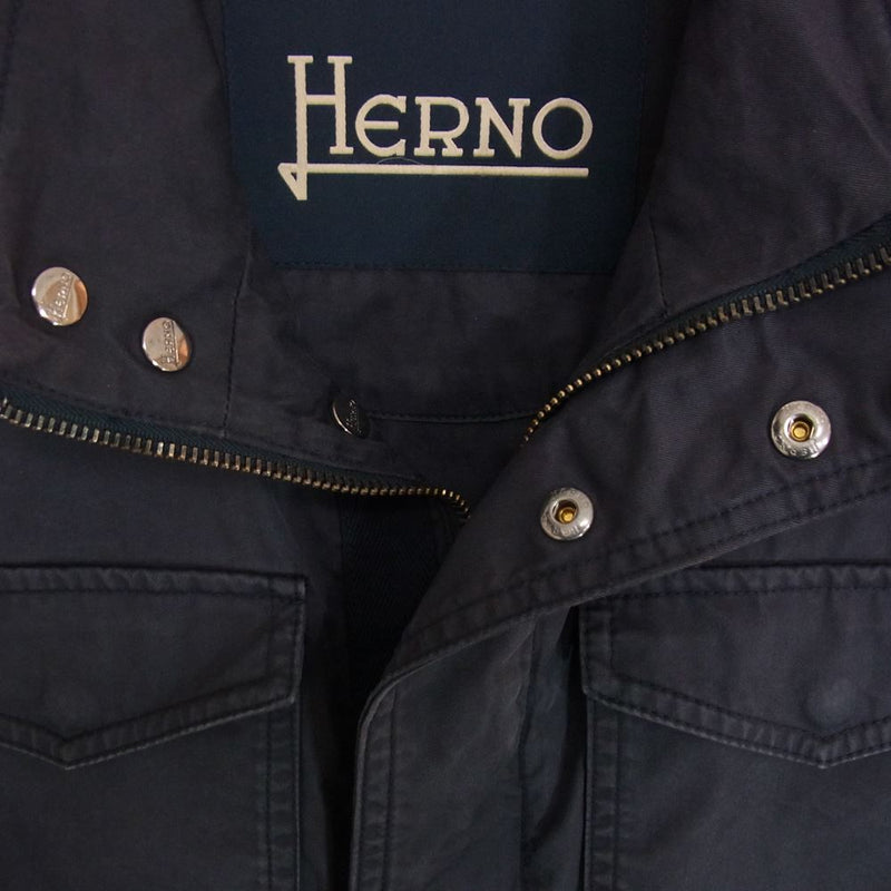Herno ヘルノ FI0063U-13211-9200 TIGRI ミリタリー フィールド ジャケット ネイビー ネイビー系 44【中古】