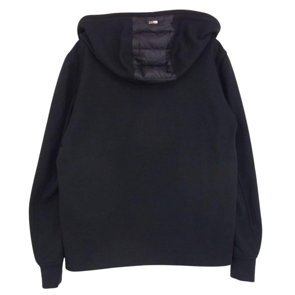 Herno ヘルノ PI0612U-12020-9300 ジャパンタグ 撥水 超軽量 ハイブリッド ダウン スウェット 切替 パーカー フーディ ブラック系 46【中古】