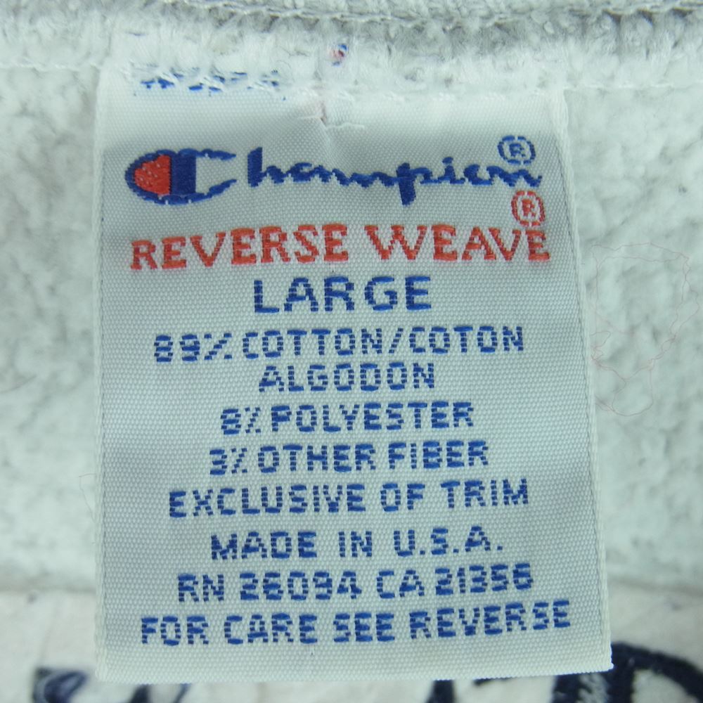Champion チャンピオン ヴィンテージ 90s USA製 刺繍タグ リバースウィーブ 刺繍 スウェット トレーナー グレー系 L【中古】