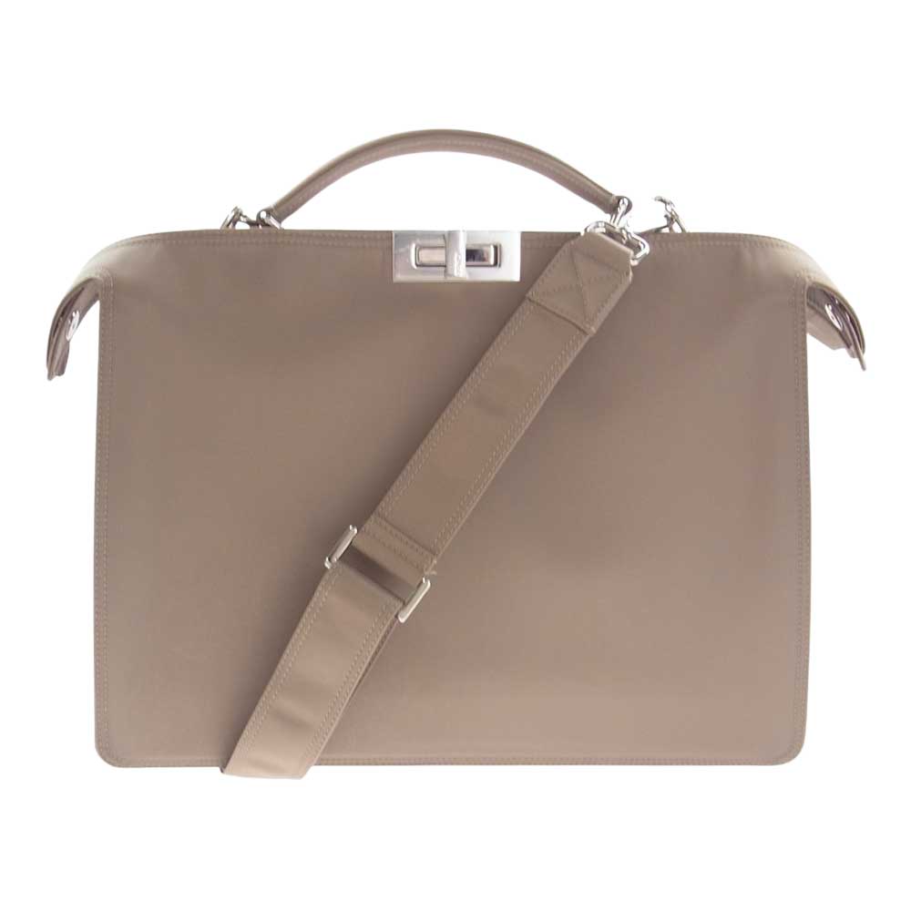 FENDI フェンディ 7VA529 ピーカブー アイシーユー ミディアム ナイロン 2WAY ショルダー ハンド バッグ ライトブラウン系【美品】【中古】