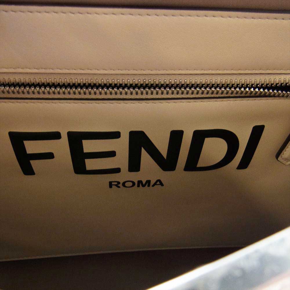 FENDI フェンディ 7VA529 ピーカブー アイシーユー ミディアム ナイロン 2WAY ショルダー ハンド バッグ ライトブラウン系【美品】【中古】