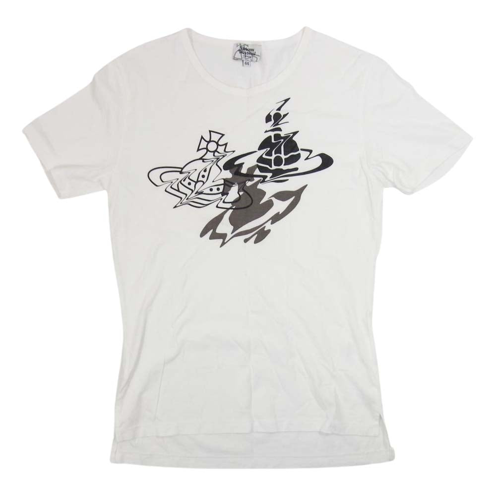 Vivienne WestwoodMAN ヴィヴィアンウエストウッドマン VW-24-75380 プリント Tシャツ ホワイト系 44【中古】