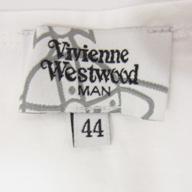 Vivienne WestwoodMAN ヴィヴィアンウエストウッドマン VW-24-75380 プリント Tシャツ ホワイト系 44【中古】