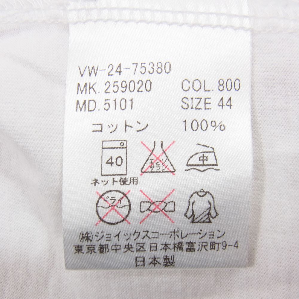 Vivienne WestwoodMAN ヴィヴィアンウエストウッドマン VW-24-75380 プリント Tシャツ ホワイト系 44【中古】