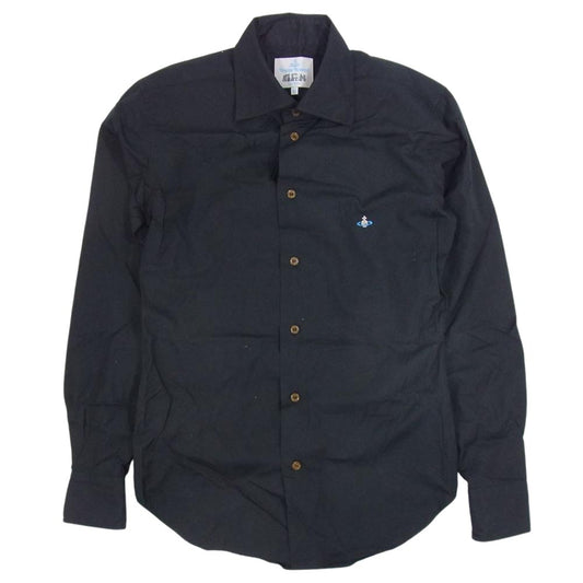 Vivienne WestwoodMAN ヴィヴィアンウエストウッドマン オーブ刺繍 長袖 シャツ ブラック系 44【中古】