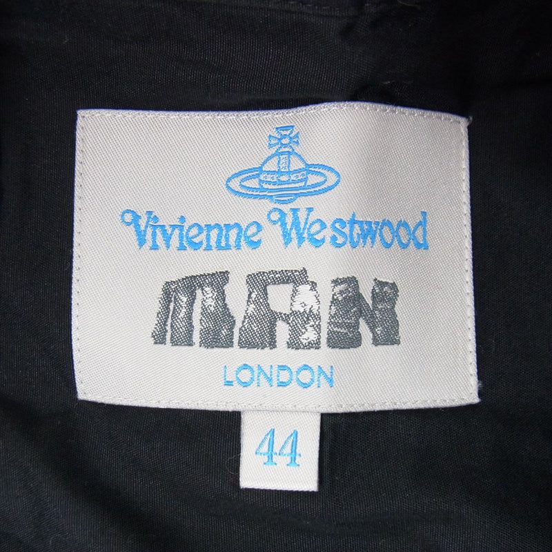 Vivienne WestwoodMAN ヴィヴィアンウエストウッドマン オーブ刺繍 長袖 シャツ ブラック系 44【中古】