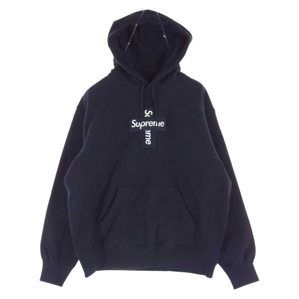 Supreme シュプリーム 20AW Cross Box Logo Hooded Sweatshirt クロス ボックスロゴ スウェット パーカー ネイビー系 S【新古品】【未使用】【中古】