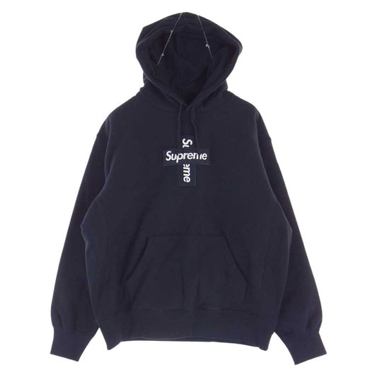 Supreme シュプリーム 20AW Cross Box Logo Hooded Sweatshirt クロス ボックスロゴ スウェット パーカー ネイビー系 S【新古品】【未使用】【中古】