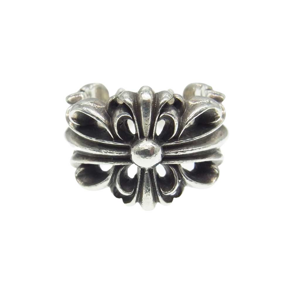 CHROME HEARTS クロムハーツ（原本無） DBL FLRL CRS ダブル フローラル クロス リング シルバー系 21号【中古】