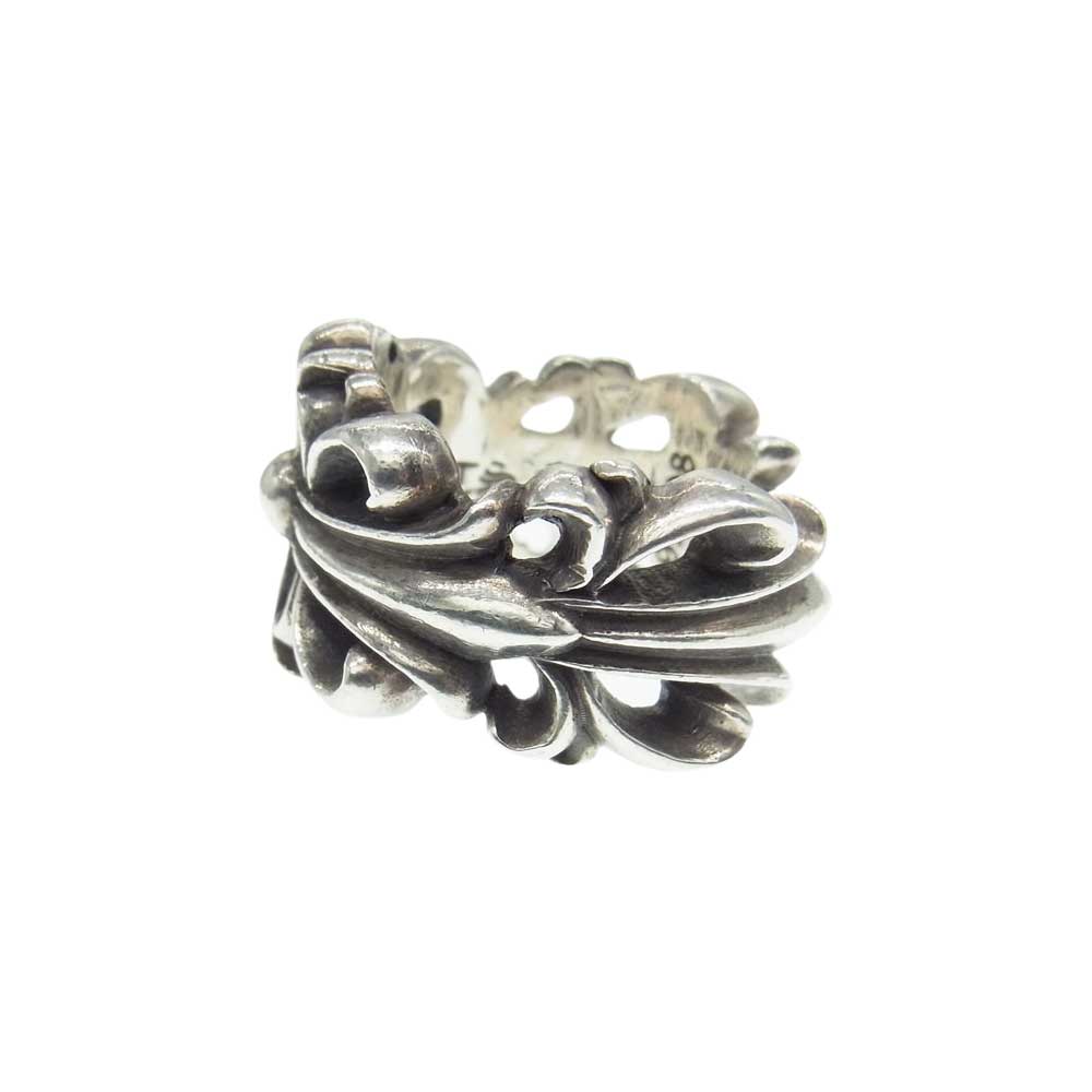 CHROME HEARTS クロムハーツ（原本無） DBL FLRL CRS ダブル フローラル クロス リング シルバー系 21号【中古】